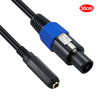 JUNSUNMAY Cable adaptador de altavoz de audio Speakon macho a hembra de 6,35 mm con cierre a presión, longitud: 50 cm