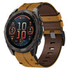 Correa de reloj de cuero texturizado de 22 mm para Garmin Fenix 8 AMOLED de 47 mm (marrón)