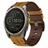 Correa de reloj de cuero texturizado de 22 mm para Garmin Fenix 8 MIP de 47 mm (marrón)