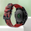 Correa de silicona para reloj Garmin Fenix 8 AMOLED de 47 mm y 22 mm con diseño de camuflaje (rojo camuflaje)