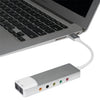 HY-601 Tarjeta de sonido multifunción USB 6 en 1 USB + Audio 3.5 + 7.1CH / OPTICAL (Argenta)