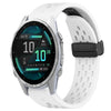 Correa de reloj de silicona de 20 mm con hebilla plegable y orificio de 43 mm para Garmin Fenix 8 AMOLED (blanca)