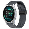 Correa de reloj de silicona con hebilla plegable y orificio de 20 mm para Garmin Fenix 8 AMOLED de 43 mm (gris oscuro)
