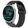 Correa de reloj de silicona de 20 mm con hebilla plegable y orificio de 43 mm para Garmin Fenix 8 AMOLED (negra)