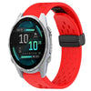Correa de reloj de silicona de 20 mm con hebilla plegable y orificio de 43 mm para Garmin Fenix 8 AMOLED (roja)