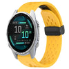 Correa de reloj de silicona de 20 mm con hebilla plegable y orificio de 43 mm para Garmin Fenix 8 AMOLED (amarillo)