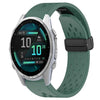 Correa de reloj de silicona con hebilla plegable y orificio de 20 mm para Garmin Fenix 8 AMOLED de 43 mm (verde oscuro)