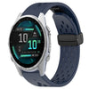 Correa de reloj de silicona con hebilla plegable y orificio de 20 mm para Garmin Fenix 8 AMOLED de 43 mm (azul medianoche)