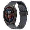 Correa de reloj de silicona de 22 mm con hebilla plegable y orificio de 47 mm para Garmin Fenix 8 AMOLED (gris oscuro)