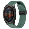 Correa de reloj de silicona de 22 mm con hebilla plegable y orificio de 47 mm para Garmin Fenix 8 AMOLED (verde oscuro)
