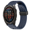 Correa de silicona para reloj Garmin Fenix 8 AMOLED de 47 mm con hebilla plegable y orificio de 22 mm (azul medianoche)