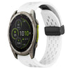 Correa de silicona para reloj Garmin Fenix 8 MIP de 47 mm con hebilla plegable y orificio de 22 mm (blanca)