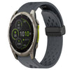 Correa de reloj de silicona de 22 mm con hebilla plegable y orificio de 47 mm para Garmin Fenix 8 MIP (gris oscuro)