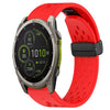 Correa de reloj de silicona de 22 mm con hebilla plegable y orificio de 47 mm para Garmin Fenix 8 MIP (roja)