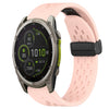Correa de reloj de silicona de 22 mm con hebilla plegable y orificio de 47 mm para Garmin Fenix 8 MIP (rosa)