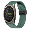 Correa de reloj de silicona de 22 mm con hebilla plegable y orificio de 47 mm para Garmin Fenix 8 MIP (verde oscuro)
