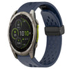 Correa de silicona para reloj Garmin Fenix 8 MIP de 47 mm con hebilla plegable y orificio de 22 mm (azul medianoche)