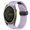 Correa de reloj de silicona de 22 mm con hebilla plegable y orificio de 47 mm para Garmin Fenix 8 MIP (morado)
