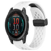 Correa de silicona para reloj Garmin Fenix E de 47 mm con hebilla plegable y orificio de 22 mm (blanca)