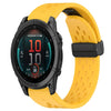 Correa de silicona para reloj Garmin Fenix E de 47 mm con hebilla plegable y orificio de 22 mm (amarilla)