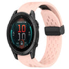 Correa de silicona para reloj Garmin Fenix E de 47 mm con hebilla plegable y orificio de 22 mm (rosa)