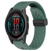 Correa de silicona para reloj Garmin Fenix E de 47 mm con hebilla plegable y orificio de 22 mm (verde oscuro)