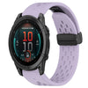 Correa de reloj de silicona de 22 mm con hebilla plegable y orificio para Garmin Fenix E de 47 mm (morado)