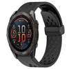 Correa de reloj de silicona de 26 mm con hebilla plegable y orificio de 51 mm para Garmin Fenix 8 AMOLED (negra)