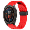 Correa de reloj de silicona de 26 mm con hebilla plegable y orificio de 51 mm para Garmin Fenix 8 AMOLED (roja)