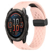 Correa de reloj de silicona de 26 mm con hebilla plegable y orificio de 51 mm para Garmin Fenix 8 AMOLED (rosa)