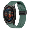 Correa de reloj de silicona de 26 mm con hebilla plegable y orificio de 51 mm para Garmin Fenix 8 AMOLED (verde oscuro)