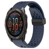 Correa de reloj de silicona de 26 mm con hebilla plegable y orificio de 51 mm para Garmin Fenix 8 AMOLED (azul medianoche)