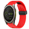Correa de reloj de silicona de 26 mm con hebilla plegable y orificio de 51 mm para Garmin Fenix 8 MIP (roja)
