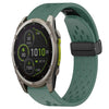 Correa de silicona para reloj Garmin Fenix 8 MIP con hebilla plegable de 51 mm y 26 mm (verde oscuro)