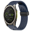 Correa de silicona para reloj Garmin Fenix 8 MIP con hebilla plegable de 51 mm y 26 mm (azul medianoche)