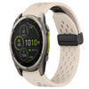 Correa de silicona para reloj Garmin Fenix 8 MIP con hebilla plegable de 51 mm y 26 mm (color Starlight)