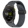 Correa de silicona para reloj Garmin Enduro con hebilla plegable de 3 orificios y 26 mm (gris oscuro)
