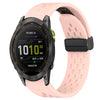 Correa de silicona para reloj Garmin Enduro con hebilla plegable de 3 orificios y 26 mm (rosa)