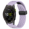 Correa de silicona para reloj Garmin Enduro con hebilla plegable de 3 orificios y 26 mm (morado)