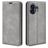 For Nothing Phone 2 Estuche de cuero para teléfono con succión magnética de piel retro (gris)