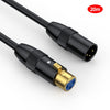 JUNSUNMAY Cable de micrófono XLR macho a hembra Cable de audio de 3 pines Cable blindado equilibrado, longitud: 20 m