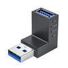 Adaptador ENKAY USB 3.0 Conector extensor de acoplador combinado macho a hembra de ángulo de 90 grados, ángulo: vertical hacia arriba