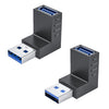 ENKAY Adaptador USB 3.0 Ángulo de 90 grados Conector extensor de acoplador combinado macho a hembra, Ángulo: vertical arriba + abajo