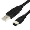 JUNSUNMAY Firewire IEEE 1394 Cable convertidor adaptador macho de 6 pines a USB 2.0 macho, longitud: 1,8 m