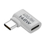 Adaptador de transmisión USB 3.1 tipo C a tipo C 40 Gbps 8 K Carga de 140 W 5 A, especificación: Curva lateral tipo C macho a hembra