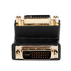 Adaptador de extensión macho a hembra de doble enlace Digital DVI 24 + 5 DVI-I en ángulo recto de 90 grados para Monitor LCD HDTV
