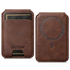 Suteni S2 mobile phone magnetic card case card sleeve MagSafe magnetic coil PU leather(Brown)