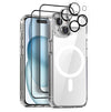 Carcasa MagSafe NORTHJO 5 en 1 iPhone 15 | 2 Vidrios Templados + 2 Protectores de Lente