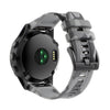 Para Garmin Fenix 7X / 7X Pro / Tactix 7 Correa de reloj de silicona de liberación rápida de camuflaje (gris)