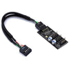 Cable de extensión YNS-02 para placa base, adaptador USB 2.0 de 9 pines a 3 x 9 pines
